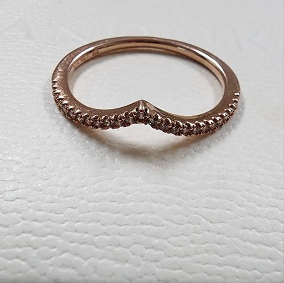 Pandora Sparkling Wishbone Ring size 64 US 10.5 - Picture 5 of 9